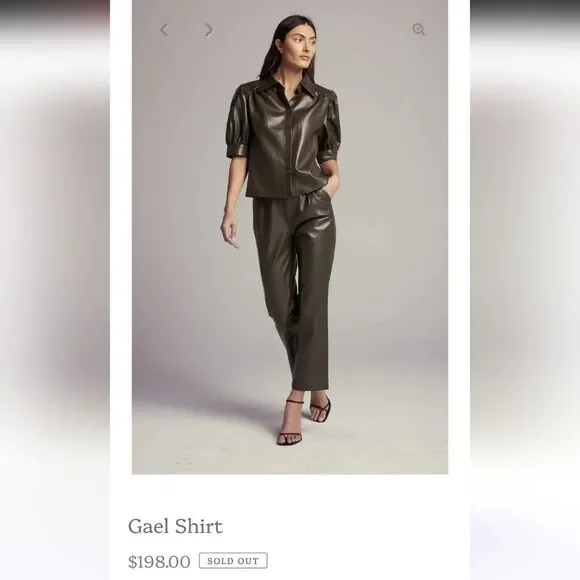 Sundays Gael Faux Leather Boho Chic Top Size XS Mob Wife New No Tags - Picture 2 of 7